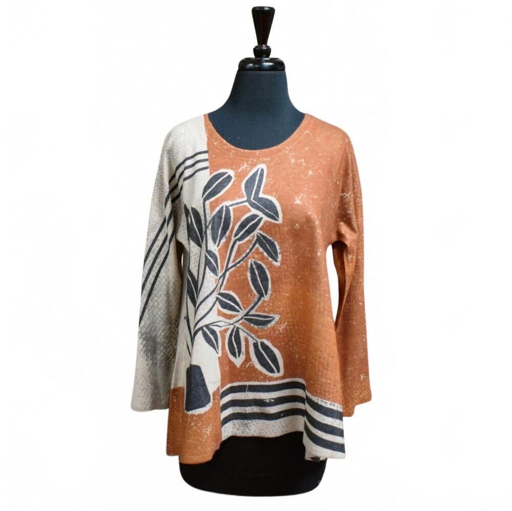 NEW INOAH women's willow brushed top in brown
